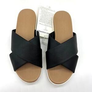 Amazon Essentials Womens Size 6 US Casual Shoes Black Criss Cross Sport Sandal